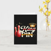 Paren Bowler League Bowling King Pin Dragen Cro Kaart (Gele Bloem)