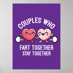 Paren die samen scheten blijven bij elkaar - grapp poster