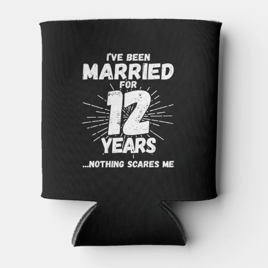 Paren gehuwd 12 jaar Funny 12th Jubileum Blikjeskoeler (Voorkant)