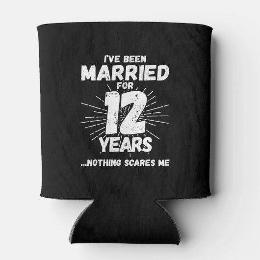 Paren gehuwd 12 jaar Funny 12th Jubileum Blikjeskoeler (Achterkant)