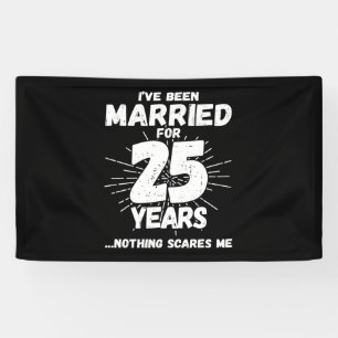 Paren gehuwd 25 jaar Funny 25th Jubileum Spandoek
