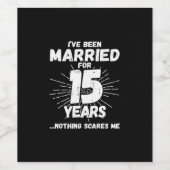 Paren getrouwd 15 jaar grappig 15e Jubileum Wijn Etiket (Enkel label)