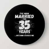 Paren getrouwd 35 jaar grappig 35e Jubileum Ronde Button 4,0 Cm (Voorkant)
