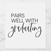 Paren goed met een Afstuderen waslabel Wijn Etiket (Enkel label)