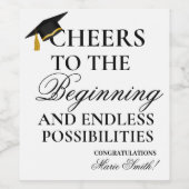 Paren goed Met een master degree Afstuderen cadeau Wijn Etiket (Enkel label)