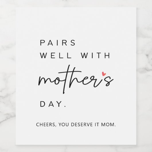 Paren goed met etiket van Moederdag-fles (Enkel label)