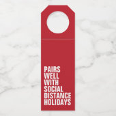 Paren goed met feestdagen op afstand flessenhanger (Voorkant)