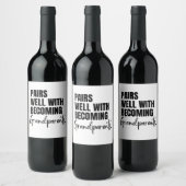 Paren goed met grootouders worden, zwangerschap wijn etiket (Flessen)