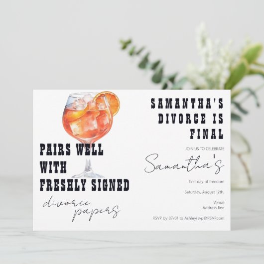 Paren goed scheidingspapieren Aperol Spritz partij Kaart (Staand voorkant)