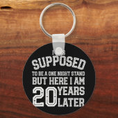 Paren Grappig 20e 20 jaar Jubileum Man Wif Sleutelhanger (Voorkant)