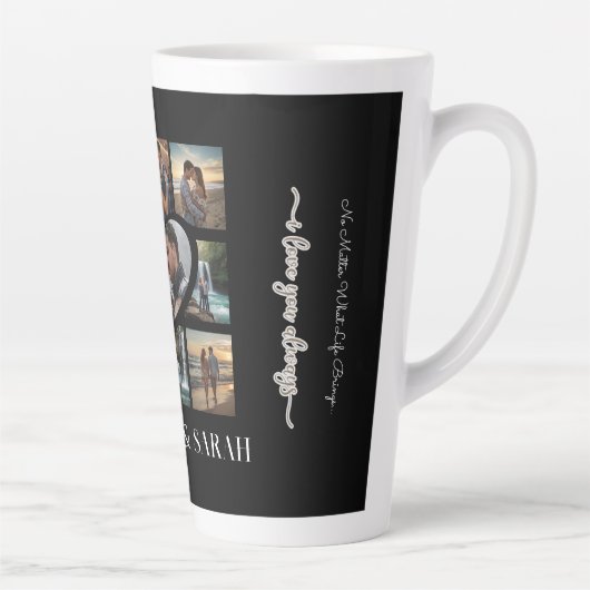 Paren Ik hou van je Hart Negen Foto Latte Mok (Rechts)