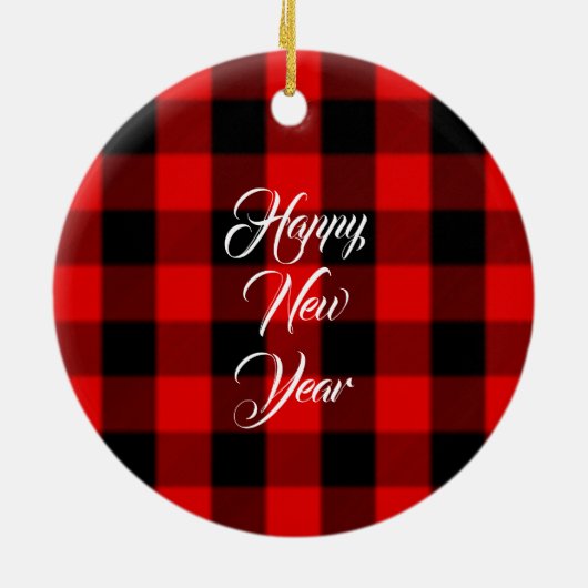 Paren met eerste kerstnaam Datum Rood speldebetje Keramisch Ornament (Achterkant)