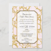 Paren met gemarmerde Roos van marmer Gold Pink Kaart (Voorkant)