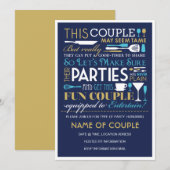 Paren Party Blue en Gold Kaart (Voorkant / Achterkant)