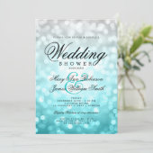 Paren Trouwdouche Strand Ombre Bokeh Lights Kaart (Staand voorkant)