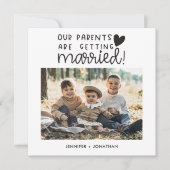 Parent marié enfants faire-part photo (Devant)