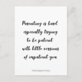 Parenting est difficile, carte de citation drôle (Devant)