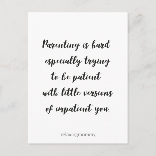 Parenting est difficile, carte de citation drôle (Devant)