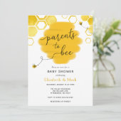 Parents à Bee Baby shower Invitation (Debout devant)