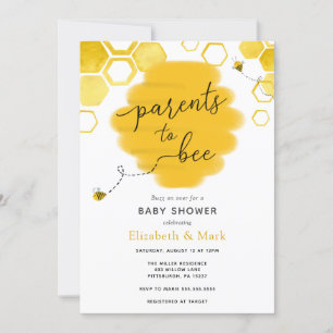 Parents à Bee Baby shower Invitation
