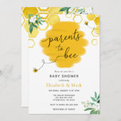 Parents à Bee Baby shower Invitation (Devant / Derrière)