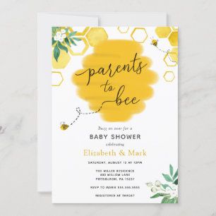Parents à Bee Baby shower Invitation