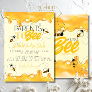 Parents à Bee Baby shower Invitation