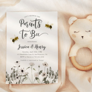 Parents à Bee Baby shower Invitation
