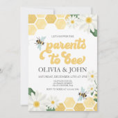 Parents d'abeilles Baby shower bourdon Invitation (Devant)