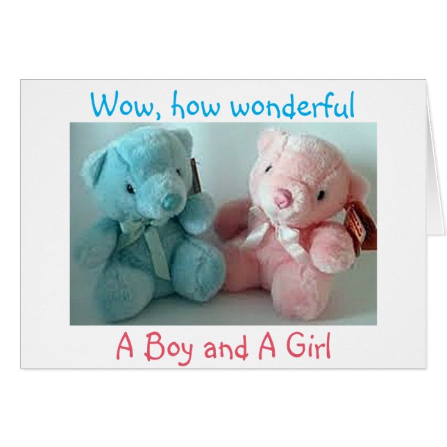 PARENTS DE TWIN GARÇON/TWIN GIRL FÉLICITATIONS (Devant horizontal)