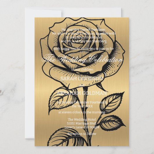 Parents divorcés classiques Invitations de mariage (Devant)