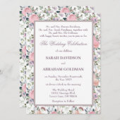 Parents Divorcés Classiques Roses Invitations de m (Devant / Derrière)