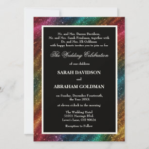 Parents divorcés Invitations de mariage arc-en-cie