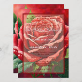 Parents divorcés Roses rouges Invitations de maria (Devant / Derrière)