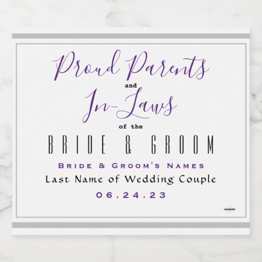 Parents et règlements Étiquette de vin mousseux HA (Étiquettes simples)