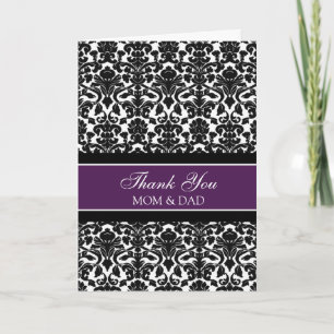 Parents Mariage Jour Merci Coral Plum Damask