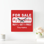 PARENTS POUR LA VENTE horloge murale personnalisée (Maison)