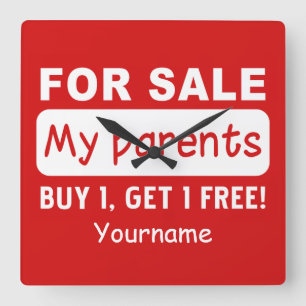 PARENTS POUR LA VENTE horloge murale personnalisée