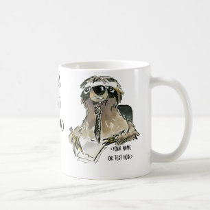Paresse à la tasse de café de bande dessinée de
