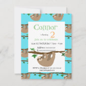 Paresse mignonne, invitation de fête (Devant)