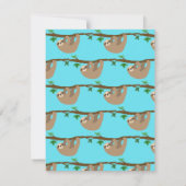 Paresse mignonne, invitation de fête (Dos)