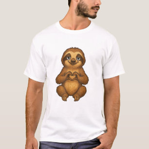 Paresseux avec cœur _ T-shirt doux paresseux avec