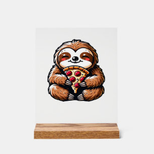 Paresseux drôle mangeant une Pizza, Animal Kawaii