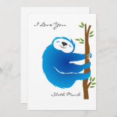 Paresseux je t'aime tellement Carte de la Saint-Va (Devant / Derrière)