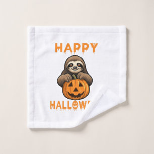 Paresseux mignon drôle tenant une citrouille