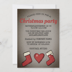 Parfait, Beau, Chaussettes de Noël Invitation