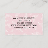 Parfait, Carte de visite de luxe Buterflays rose (Dos)