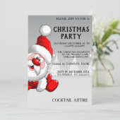 Parfait, Cool, Silver Père Noël Invitation (Debout devant)