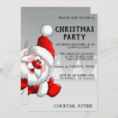 Parfait, Cool, Silver Père Noël Invitation (Devant / Derrière)