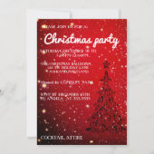 Parfait, Cool Sparkly Red Christmas Invitation (Devant)